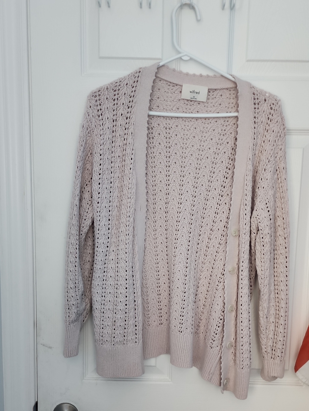 Wilfred Pale Beige Openwork Button-Front Cardigan